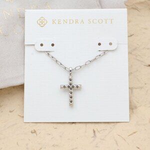 Kendra Scott Jada Cross Silver Short Pendant Necklace Elegant Style New